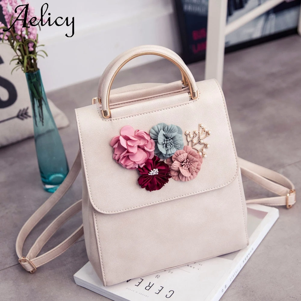 Aelicy Модный женский Цветочный рюкзак кожаная сумка на плечо высокое качество