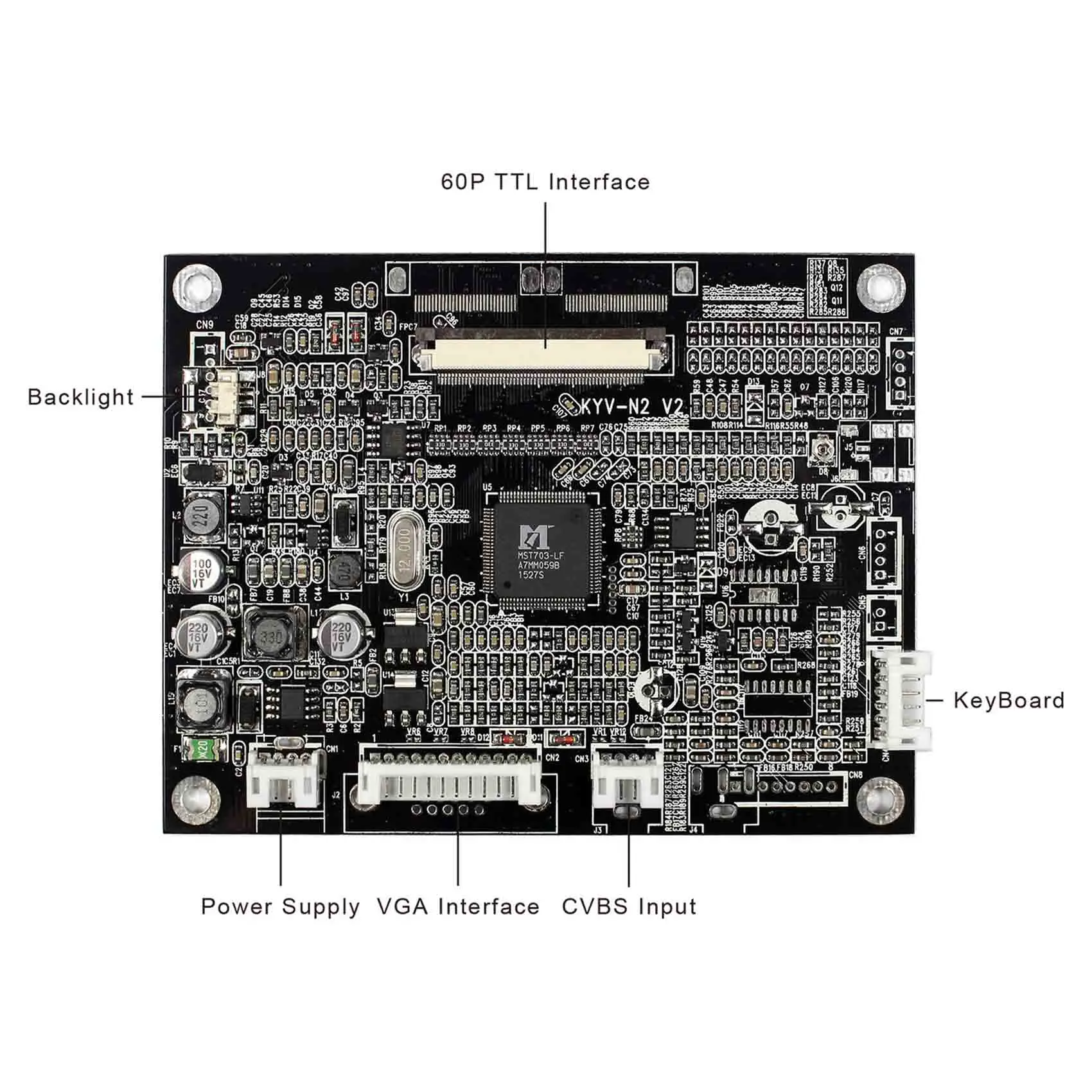 Плата контроллера VGA + AV LCD для 7-дюймового ЖК-экрана 800x600 A070SN02 | Электроника
