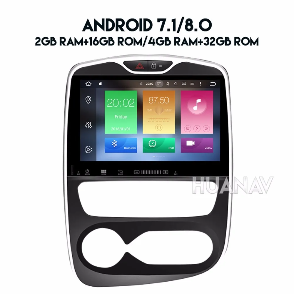 Для Renault Clio 2013-2017 автомобильный dvd-плеер GPS ГЛОНАСС карта RDS радио Android 8 0 4 Гб + 32 ядер
