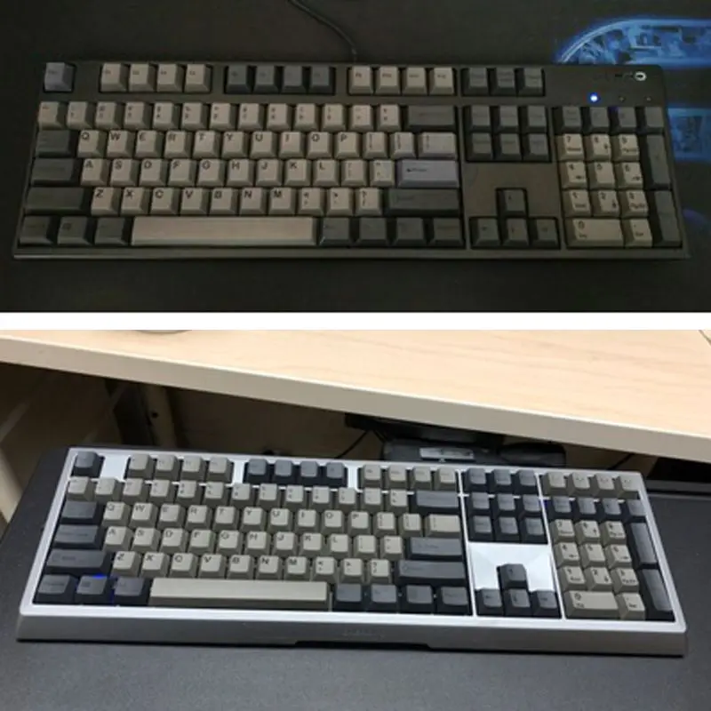 Dolch черно серые смешанные толстые ПБТ 108 колпачки для ключей OEM Вишневый профиль