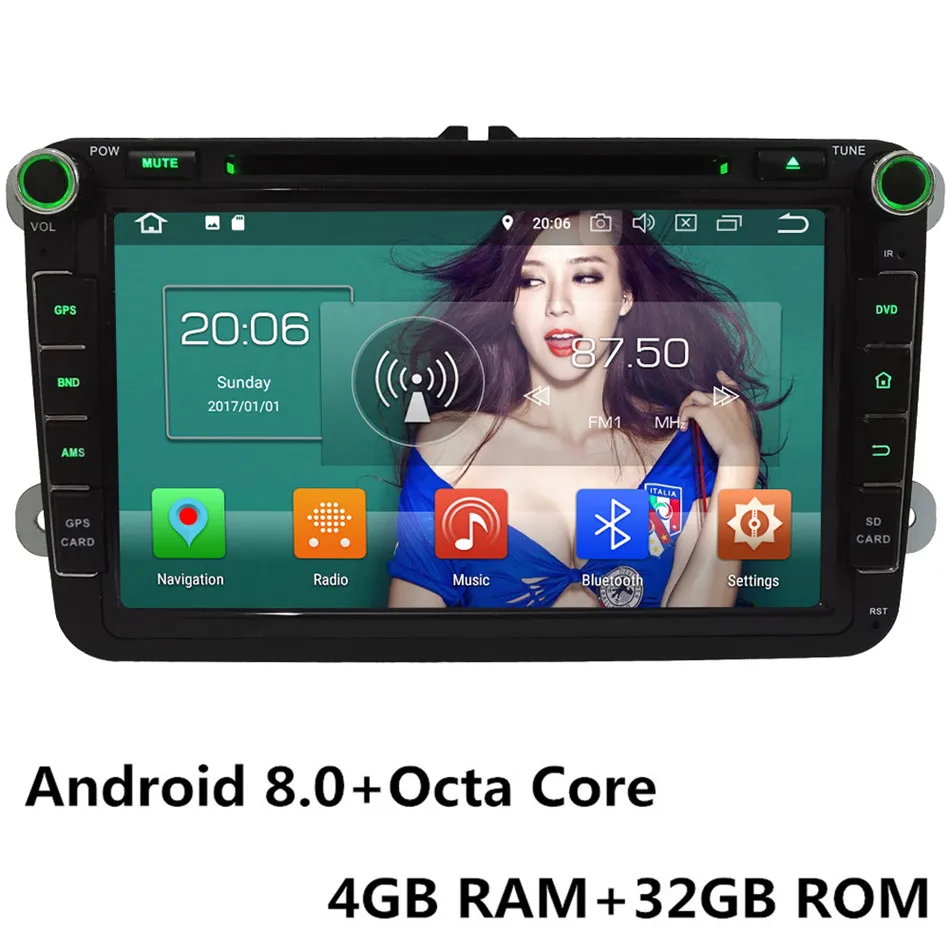 " Восьмиядерный 4G Android 8,1 4 Гб ОЗУ 64 Гб ПЗУ автомобильный DVD мультимедийный плеер стерео для Skoda Octavia Yeti Fabia Rapid Praktik Superb - Цвет: Android 8.0 x 32GB