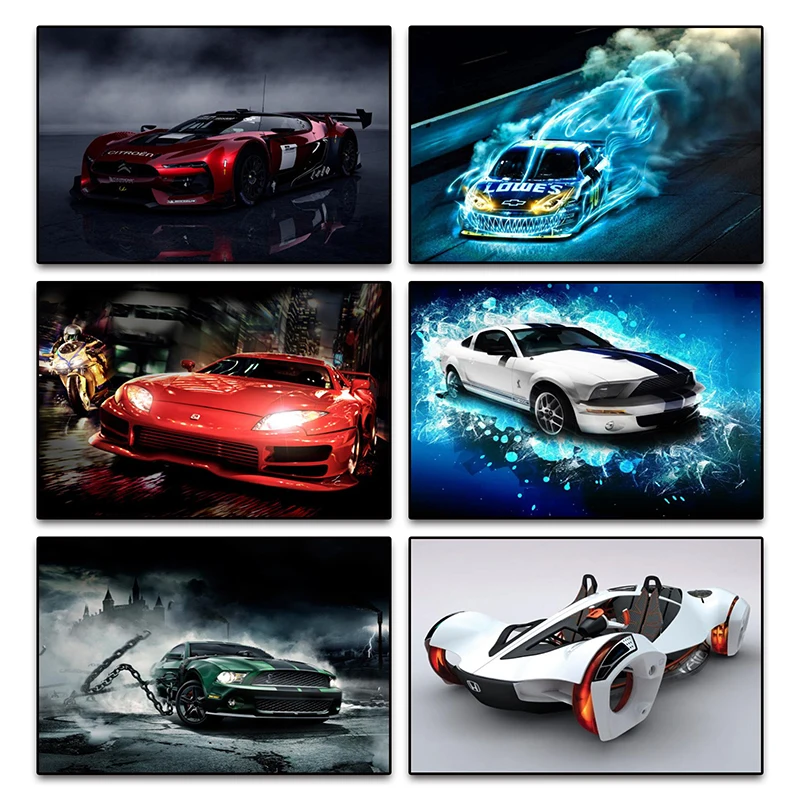 

DIY 5D Diamond Painting Sports Car Cross Stitch Crystal Full Square Diamond Sets Unfinished Diamond Mosaic Embroidery Car
