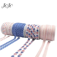 jojo bows 15mm 5y cloth ribbon for craft us national flag thermal transfer sideband for diy bows gift wrapping party decoration