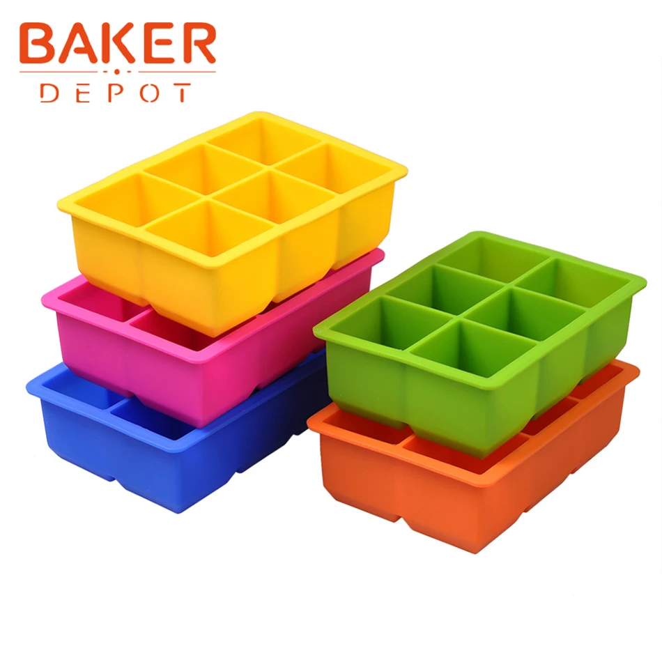BAKER DEPOT квадратная форма силиконовый ледяной куб лоток силиконового мыла льда