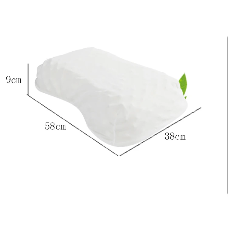 With pillowcase Подушка из натурального латекса в форме арахиса, большие частицы, массажные подушки для кровати для сна, ортопедические подушки из натурального каучука для взрослых - Цвет: With pillowcase