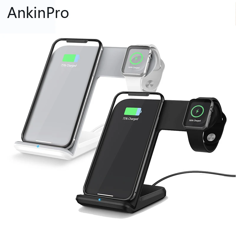 AnkinPro QI Беспроводное зарядное устройство Быстрая зарядка для Apple Watch iPhone 8 X samsung