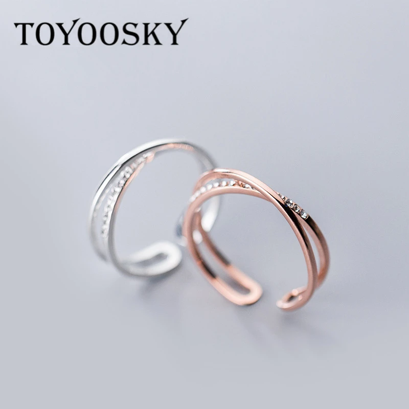 

Кольцо женское Двухслойное открытое из серебра 925 пробы