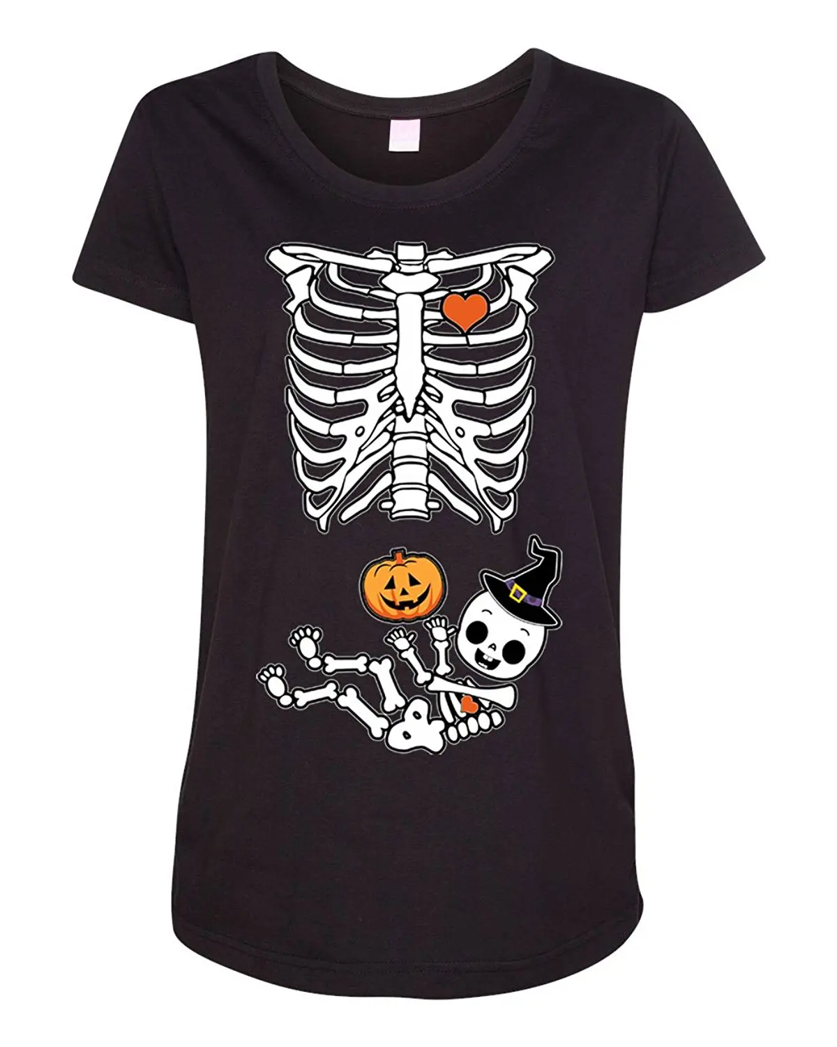 Новинка 2018 летние хлопковые Женские топы с принтом Детский костюм скелета для