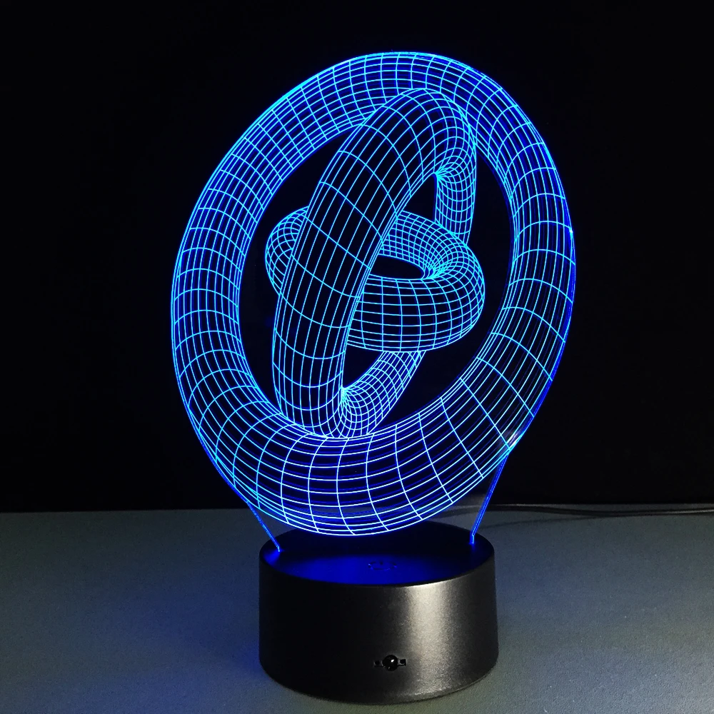 Удивительная 3D иллюзия искусство абстрактные круглые светодиодсветодиодный