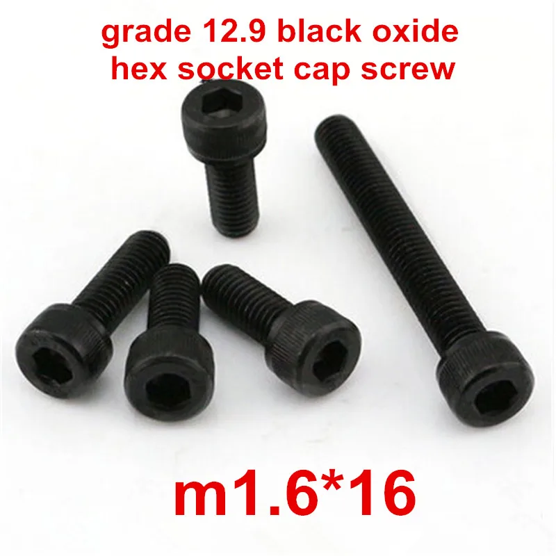 

200pcs m1.6*16 high strength grade 12.9 alloy steel with black oxide hexagonal / hex socket head cap screw