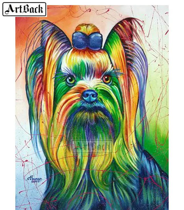 

Full square drill diamond painting watercolor dog 5d diamond embroidery 3d animal mosaic home decoration gift