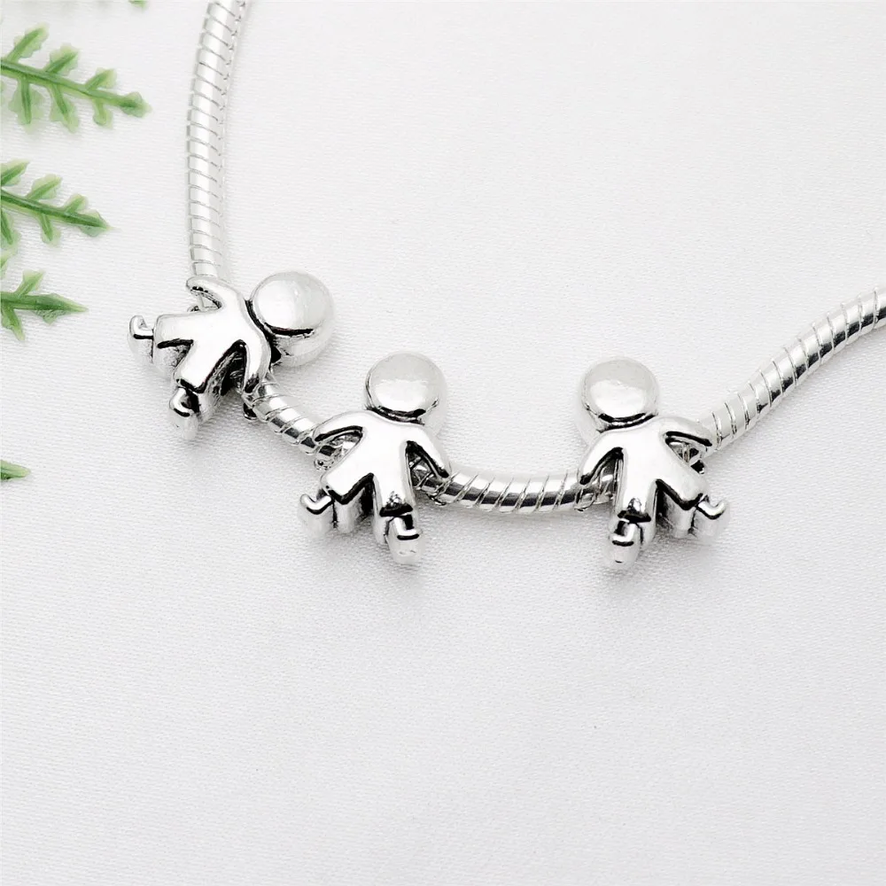 Винтажные бусины с большими отверстиями для мальчиков подходят Pandora Charms Diy