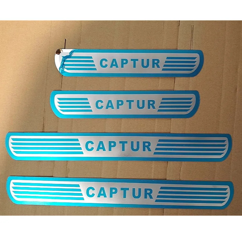 

Captur Door Sill Sticker Car Stainless Steel Door Sill Cover Trim for RENAULT CAPTUR