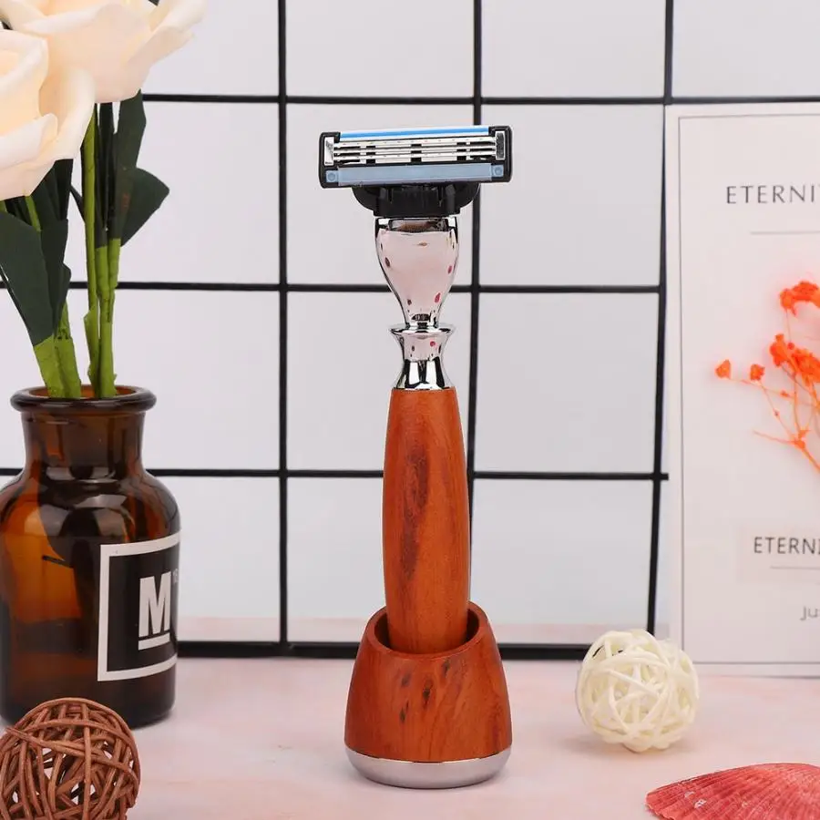 Мужская винтажная Классическая Ручная бритва с двойным краем подставка для