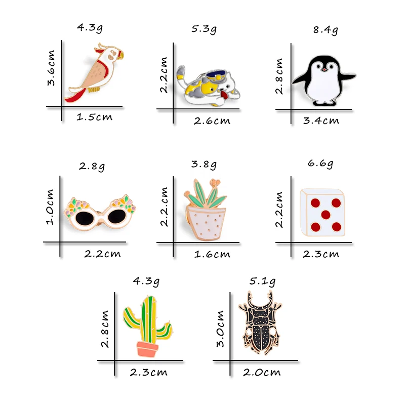 Брошь животное кошка насекомое пингвин|Броши| |