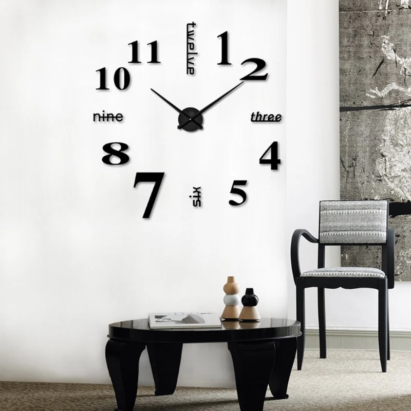 Новые часы настенные Horloge 3D Diy акриловые зеркальные наклейки украшения дома