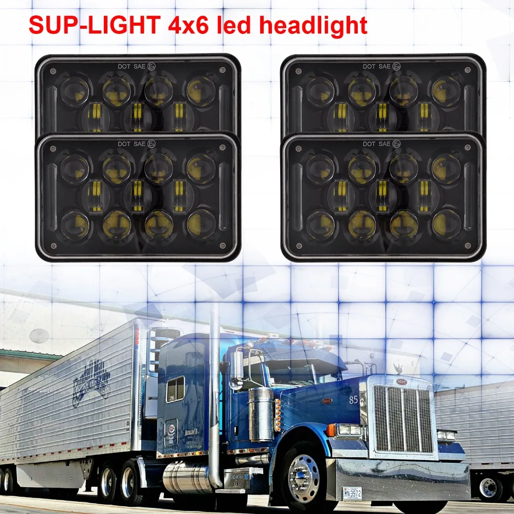 4 шт. 4D объектив 4x6 &quotсветодиодный головной светильник halo DRL H4 HI LO лампа для KENWORTH