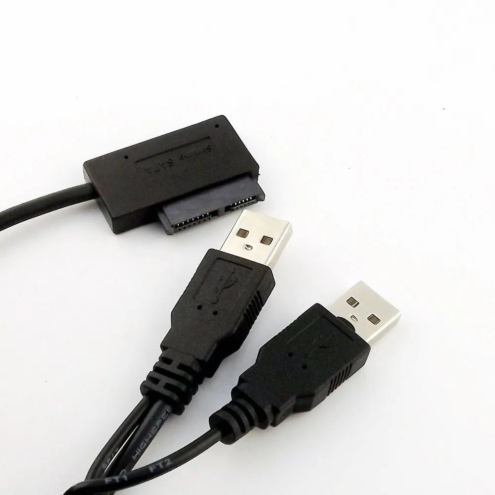 

5-кратный двойной USB 2,0 A папа преобразователь Slim SATA 7 + 6-контактный адаптер простой в установке Соединительный кабель для ПК 50 см