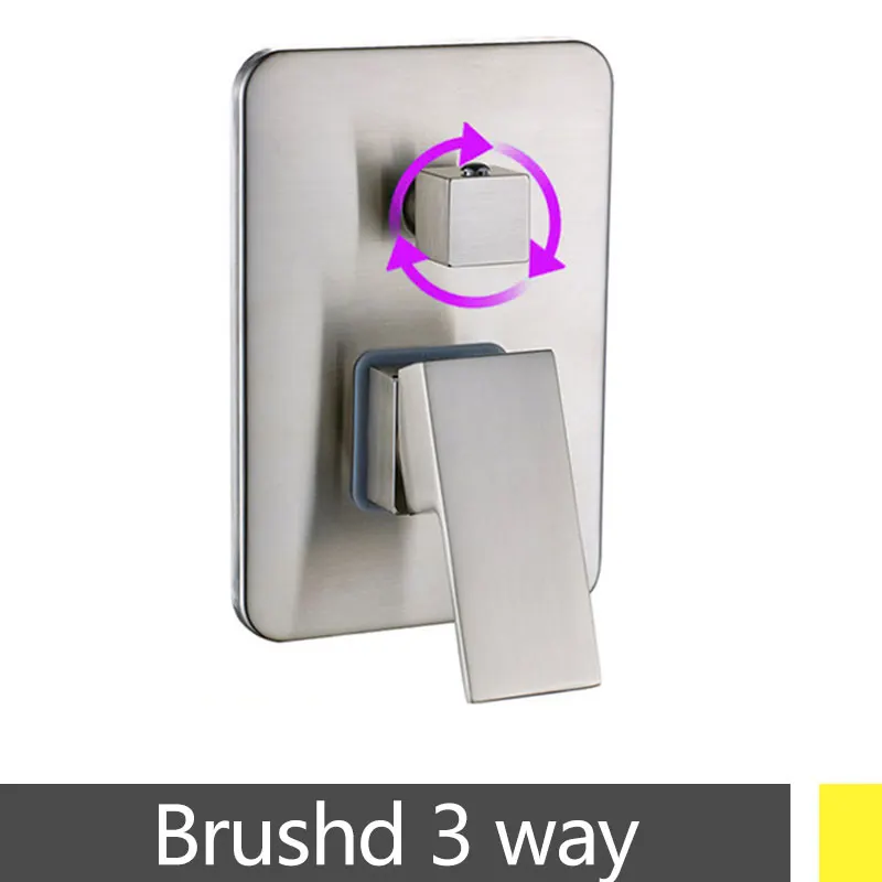 Brushed 3 way Скрытый душ смесительный клапан смеситель для душа горячей и холодной воды, нажмите 1/2/3 Way смеситель для душа с картриджем клапана смесителя - Цвет: Brushed 3 way