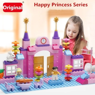 100 шт. мечта Princess Prince замок домик блоки маленького размера идущие большой duplo