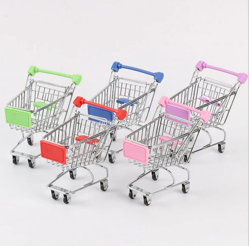 120 pcs Mini Shopping Cart Supermarket Storage Basket Trolley Handcart Funny Toys Baby Kids Simulation Bag | Дом и сад