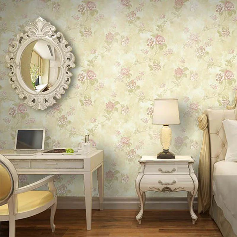 Распродажа Американская страна винтажные нетканые обои синие цветочные