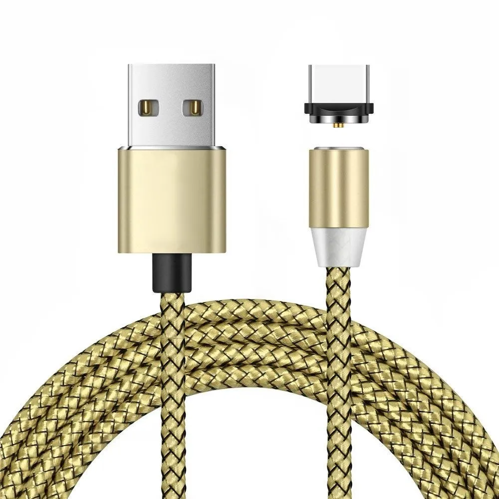 1 м 2 Тип C USB Магнитный кабель зарядное устройство круглый светодиодный для