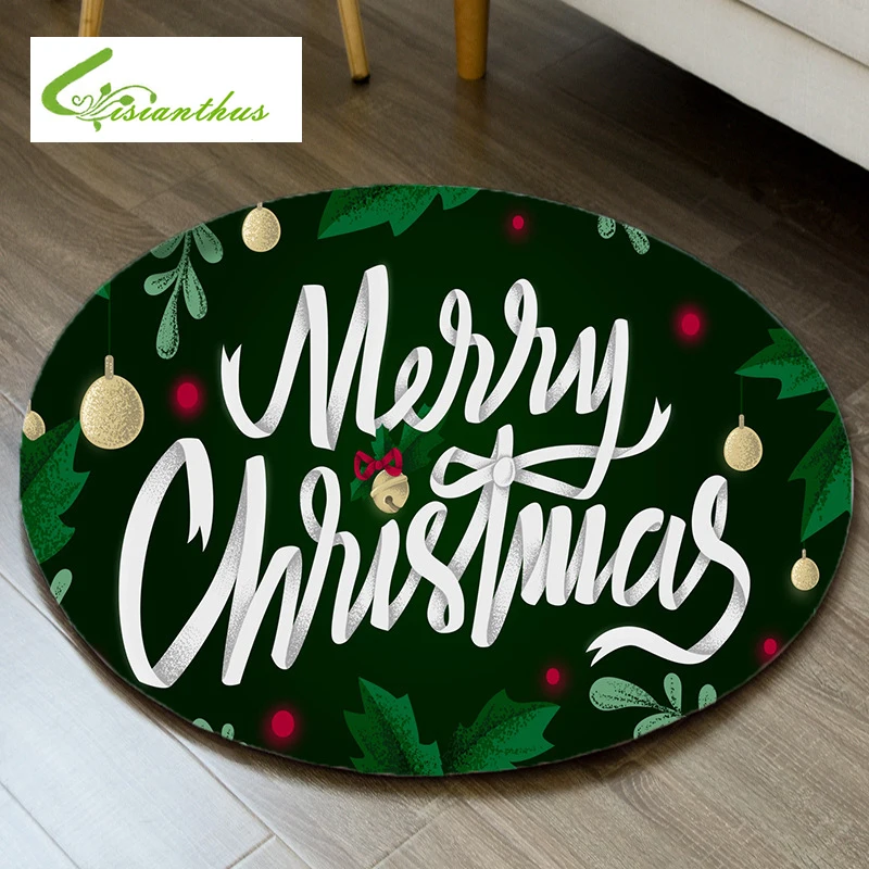 Круглый коврик с надписью &quotMerry Christmas&quot для спальни компьютерного кресла
