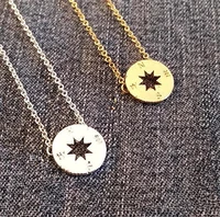 5pcs round coin hollow compass necklace geometric triangle nautical beach sailor lucky amulet direction star glamour pendant