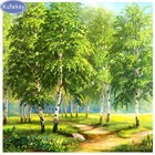 Алмазная вышивка, картина 5d из страз, вышивка крестиком, Алмазная мозаика, украшение для дома, природный Весенний лес, 3d картина