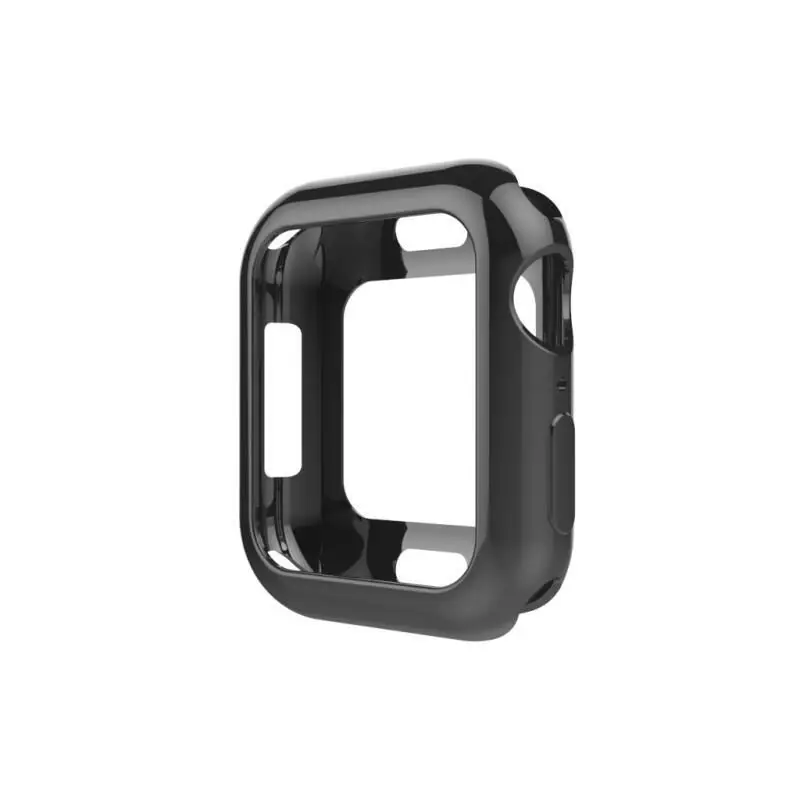 black Защитный чехол для Apple Watch 4, 5, ремешок 44 мм, 40 мм, Iwatch series 4, 5, силиконовый чехол, резина, ТПУ, мягкая защитная рамка, оболочка - Цвет: black