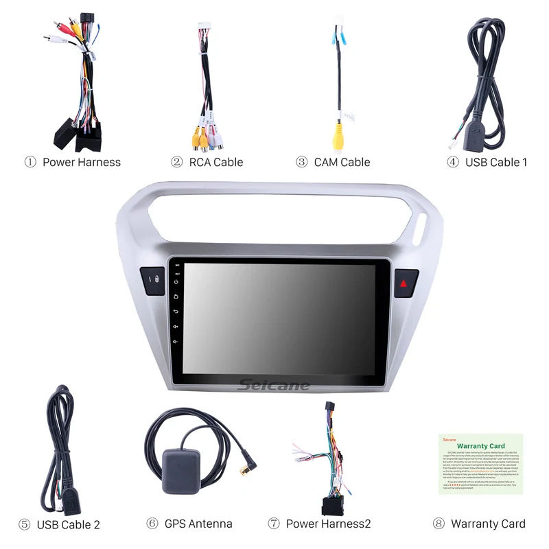 Мультимедийный проигрыватель Seicane 2DIN Android 8 1 9 дюймов DVD для Citroen Elysee Peguot 301 013 2014 2015