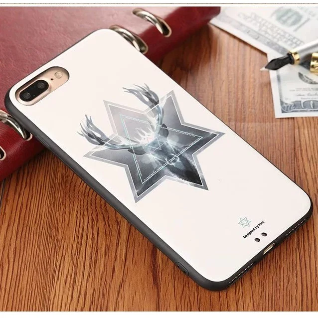 Новый Роскошный Case Для iPhone 7 plus Кремния 3D Рельефной Живописи мягкая Обложка ТПУ
