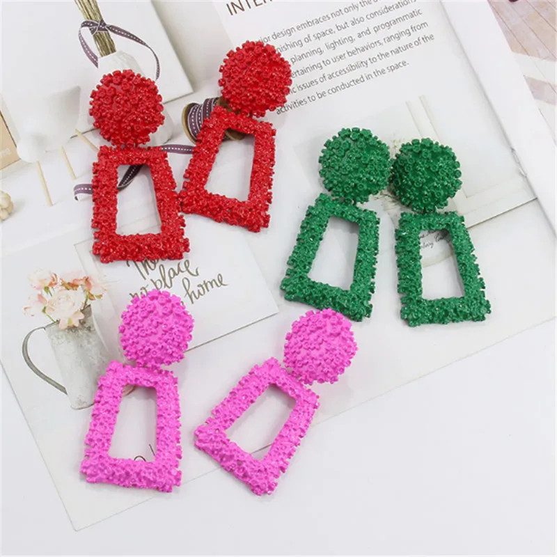 Новые Модные Разноцветные серьги гвоздики для женщин увеличенные женские клипсы