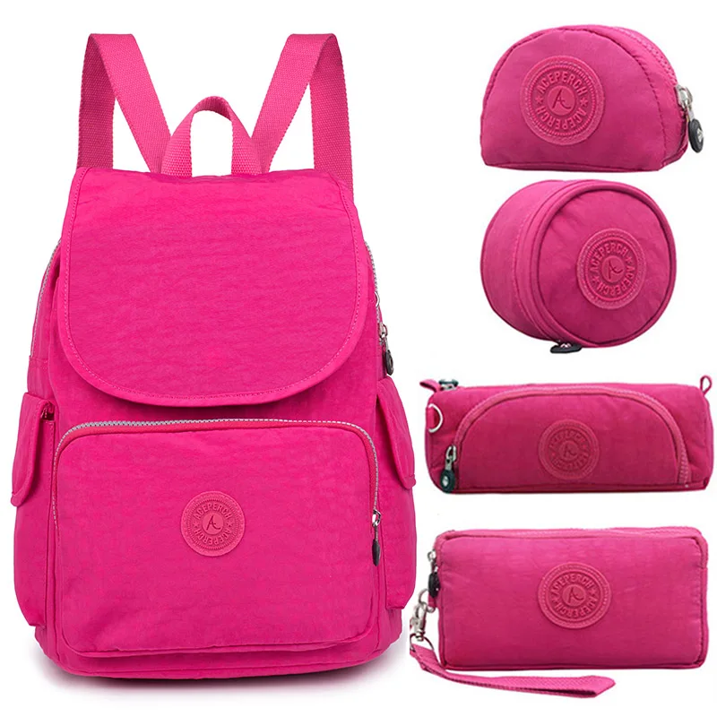 5 pieces Rose Red ACEPERCH Повседневный рюкзак женский школьный рюкзак для девочки подростка для ноутбука Mochila Feminina - Цвет: 5 pieces Rose Red