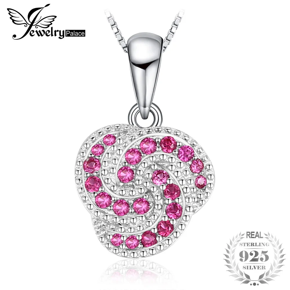 Jewelrypalace узел круглый фианит Рубины Юбилей кулон 925 серебро не включает цепь мода