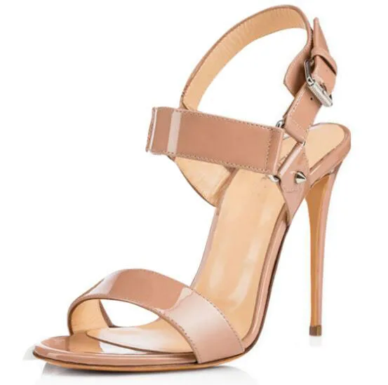 

Женские босоножки на высоком каблуке, красные/черные/синие/телесные босоножки с ремешком на щиколотке, Новинка лета 2018, обувь на очень высок...