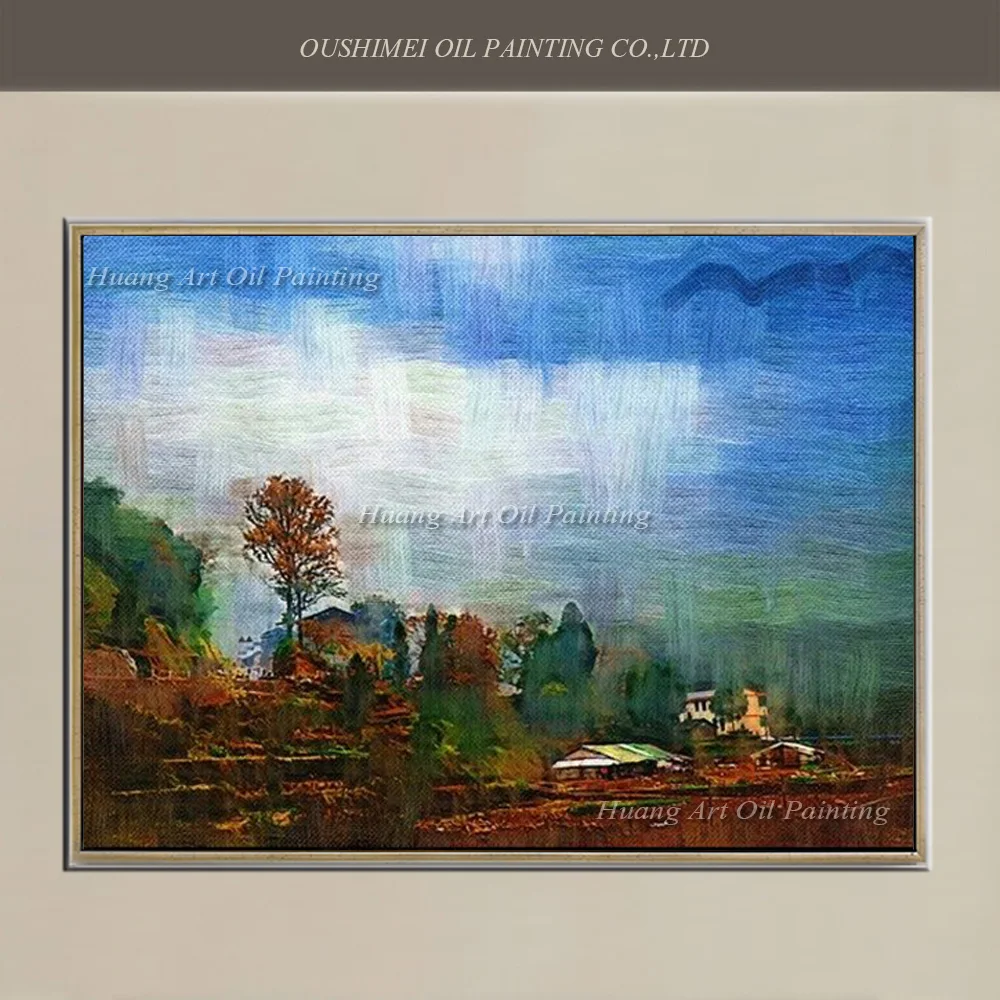 Пейзаж деревня Картины ручная роспись маслом на холсте впечатление ручной