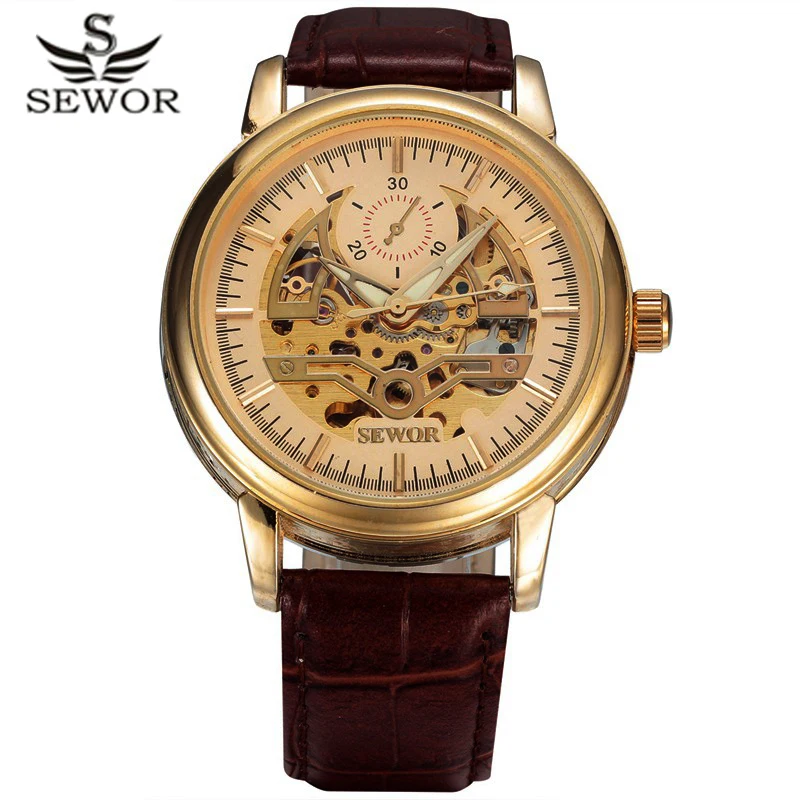 Мужские Роскошные брендовые Автоматические наручные часы модные SEWOR