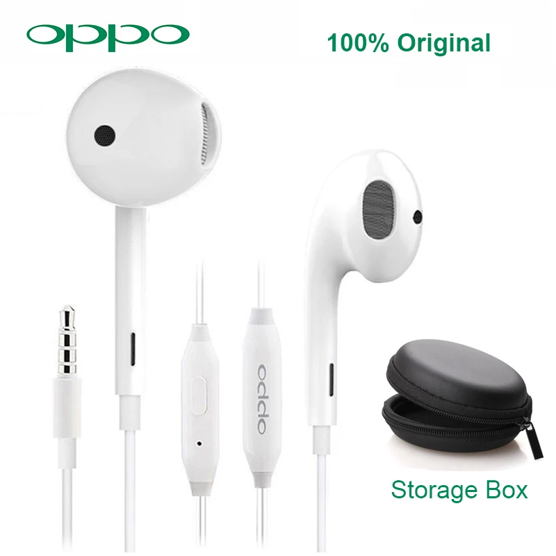 Коробка для хранения наушников OPPO R11 с разъемом 3,5 мм проводные наушники с контроллером для Xiaomi huawei OPPO R15 OPPO Find X F7 F9 OPPO R17