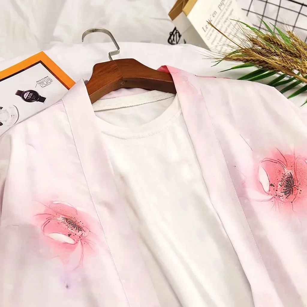 Harajuku мужские топы кимоно кардиган пальто лето весна одежда мужской свитер индивидуальность печати Блузка для мужчин верхняя одежда Горячая