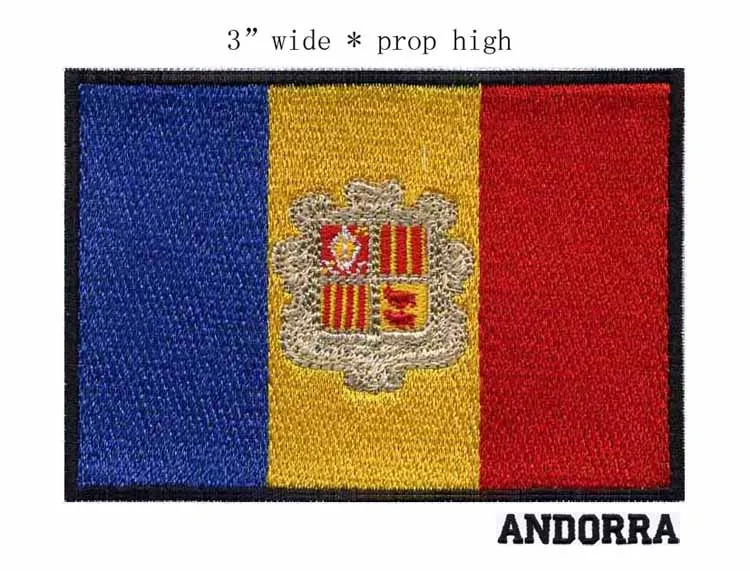 

Нашивка с вышивкой в виде флага на Andorra, 3 дюйма