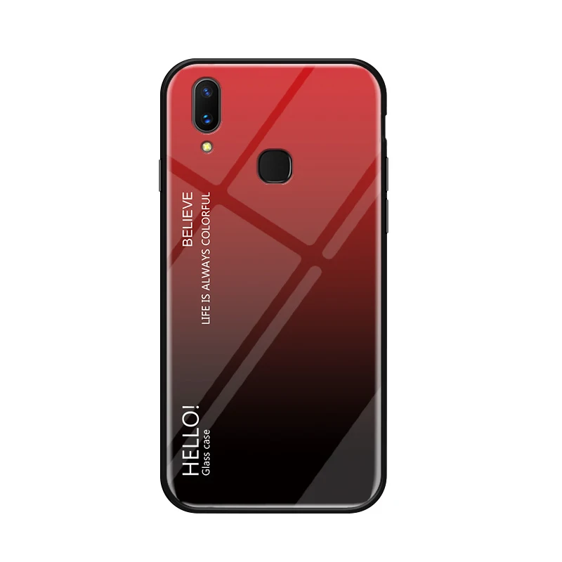 MAKAVO для Huawei Honor 8C чехол Роскошный градиент закаленное стекло чехлы телефонов Honor8C