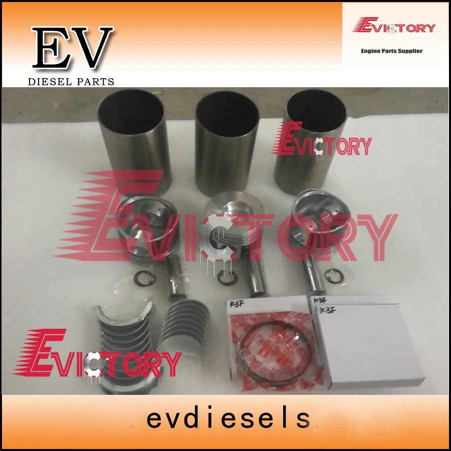 

EV For Mitsubishi K3F engine rebuild overhaul kit K3F piston + ring cylinder liner full gasket kit bearing set