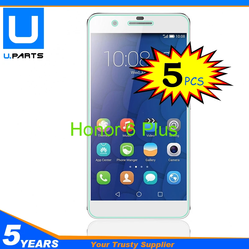 

5PC/Lot Protector Film For Huawei Honor 6 Plus Transparent Screen Tempered Glass