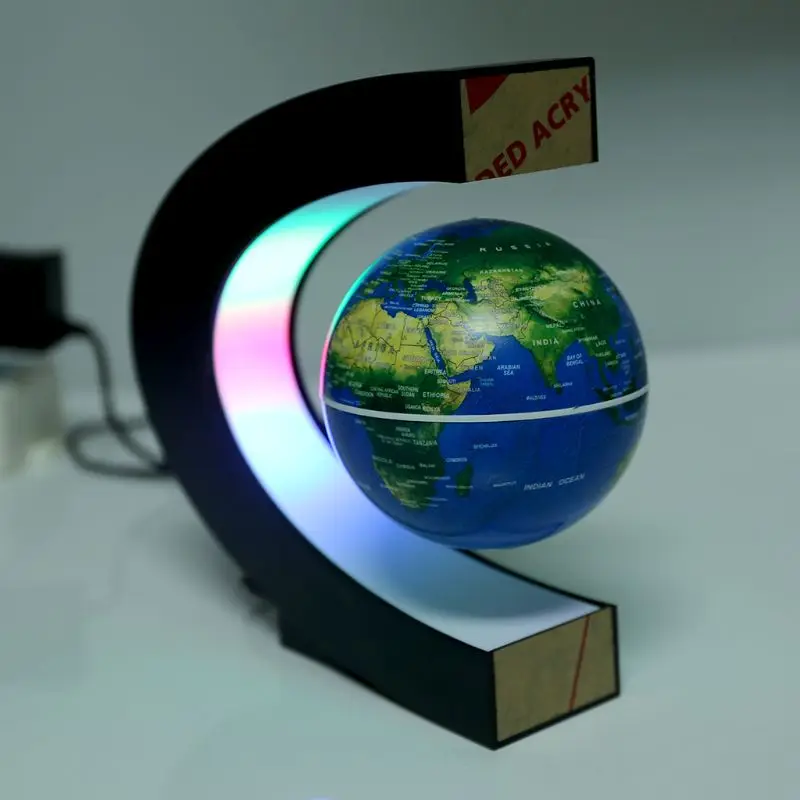 Светодиодный C Форма карта мира светильник Настенный декор магнитный парящий в