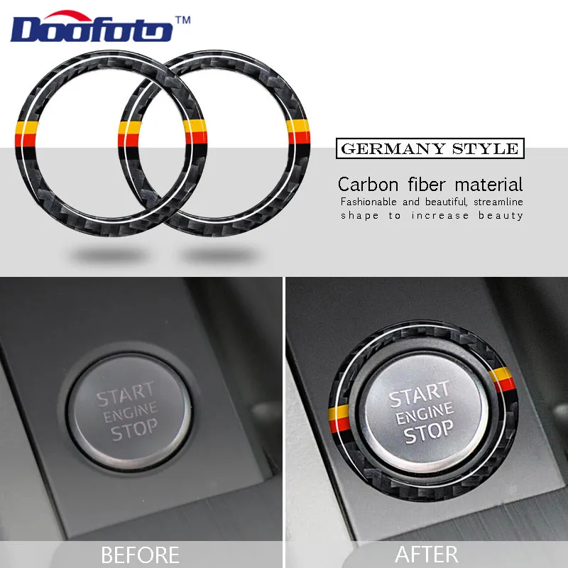 

3D Car Sticker Car Engine Start Stop Ring Carbon Fiber Start Stop Button Styling Replace Upgrade For Audi Q5 Q7 A5 A7