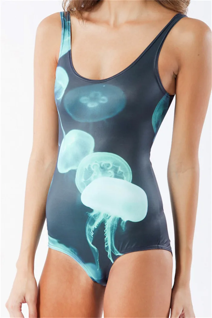 Цельный купальник дамы сексуальный купальный костюм плавание цифровой принт