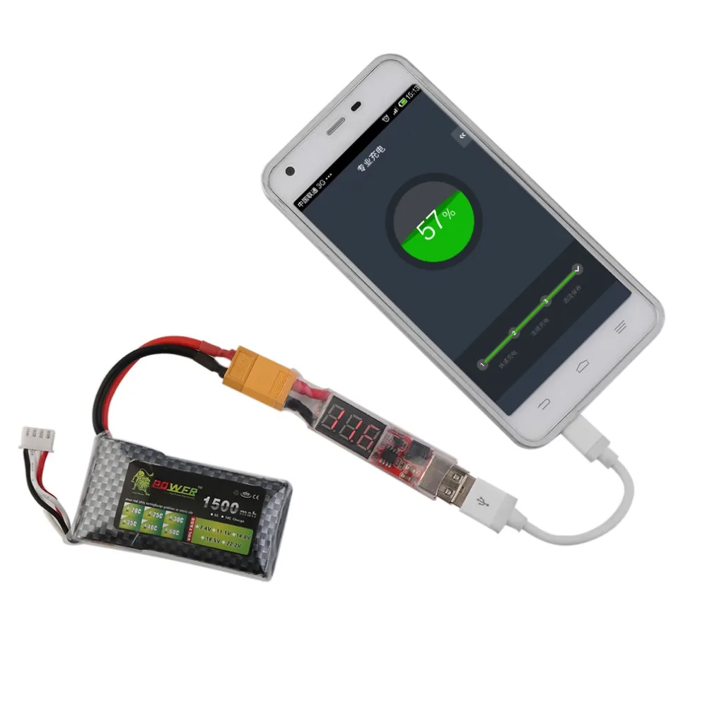 

2S-6S Lithium Battery Charger Converter XT60-Plug T-Plug With Voltage Display