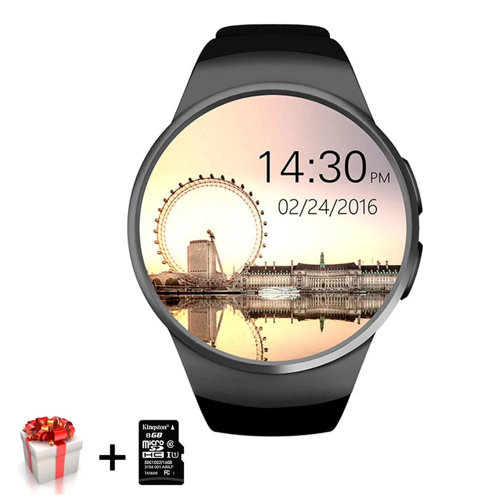 Kaimorui умные часы для мужчин SIM TF карта Bluetooth Smartwatch Шагомер монитор сердечного ритма трекер для Android IOS часы телефон - Цвет: Black add Card